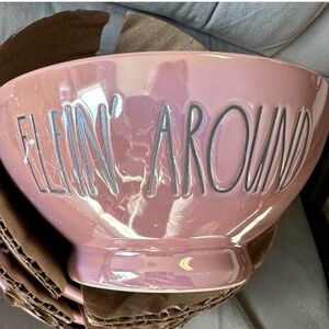 Set of 4 Rae Dunn “Elfin Around” Pink Dessert Bowls –Holiday Christmas